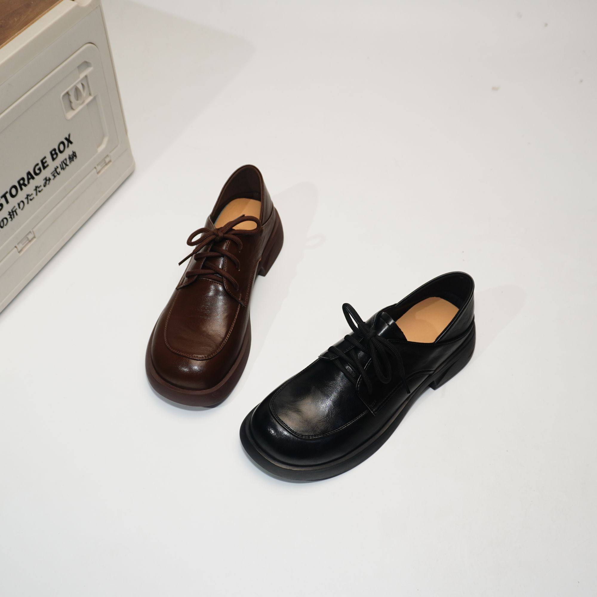 8527 大码女鞋40-43新款秋百搭英伦风圆头系带低跟乐福鞋粗跟皮鞋,女鞋,乐福鞋（豆豆鞋）,淘宝优惠券,粉丝福利购,淘宝优惠卷