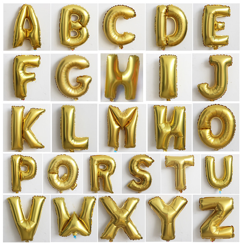 【伟伟气球】16寸 A-Z金色字母铝箔气球英文字母气球婚庆派对布置|msdalam kategori bekalan perayaan/hadiah, belon/Terapung bola udara, belon - dari Buy2taobao.com untuk memberikan perkhidmatan ejen Taobao profesional membeli