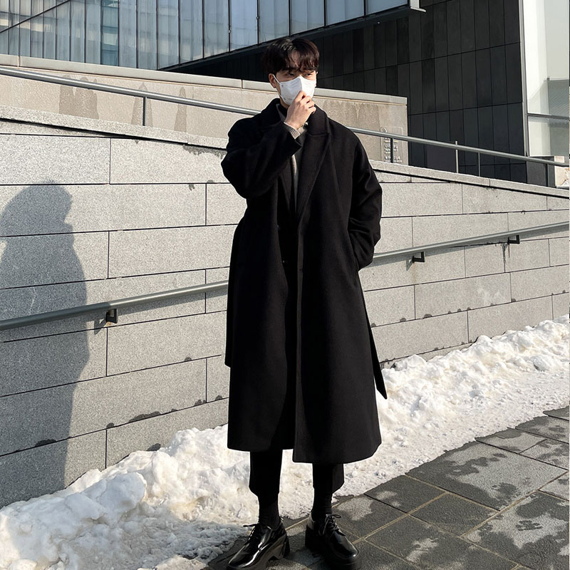 加厚毛呢大衣英伦风过膝长款冬季