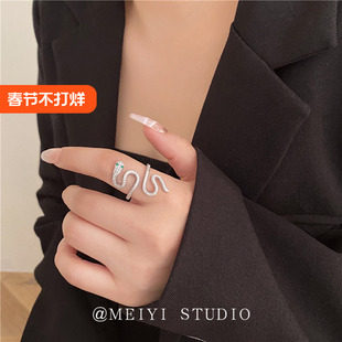 美杜莎~韩系满钻精巧时髦夸张食指环 高级感轻奢个性小众配饰品潮