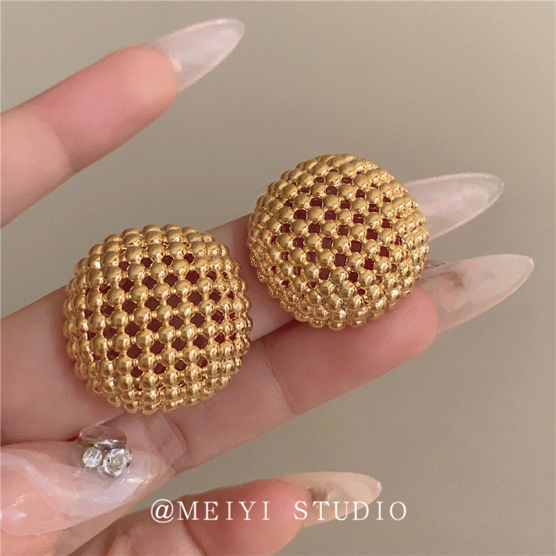 乍见之欢~高级感法式金属镂空方形耳环 轻奢小众设计精致简约耳环