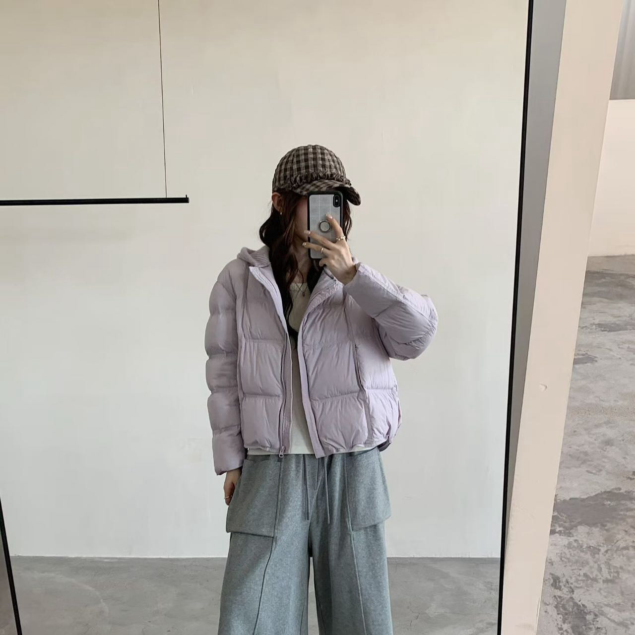云朵泡芙超轻2026羽绒服女短款针织帽连帽加厚保暖面包服外套冬