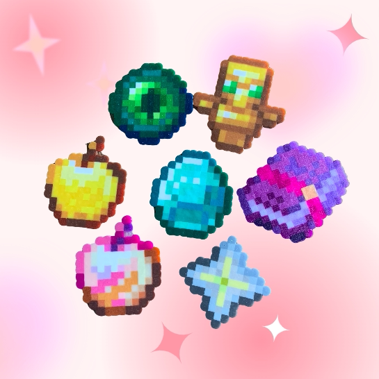 我的世界周边纯手工拼豆Minecraft钥匙扣创意礼物DIY成品游戏周边图片