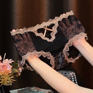 性感女士包臀网纱中高腰无痕透明纯棉裆超薄镂空蕾丝塑身连体衣女