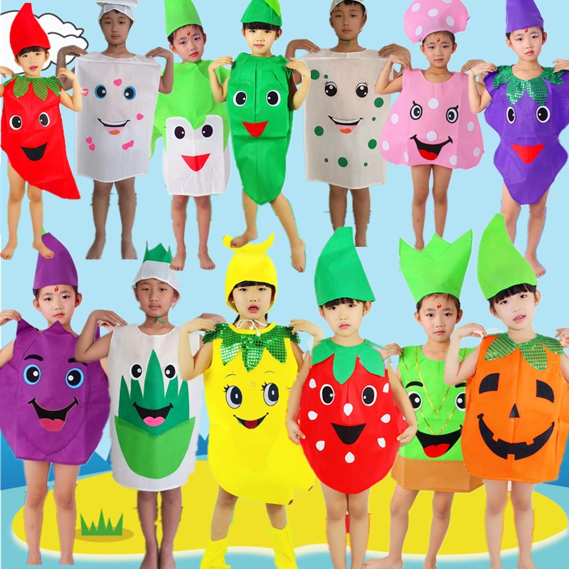 儿童一园蔬菜成了精表演豆腐凉粉小葱韭菜白菜芹菜青菜南瓜黄瓜