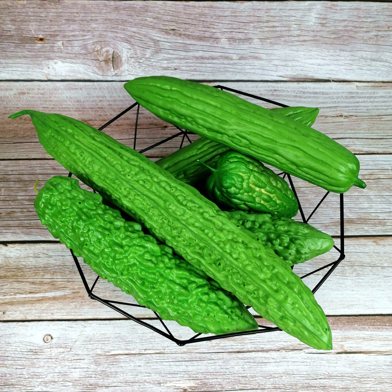 包邮仿真蔬菜水果模型塑料苦瓜玩具橱柜摆件凉瓜田园花艺摄影道具