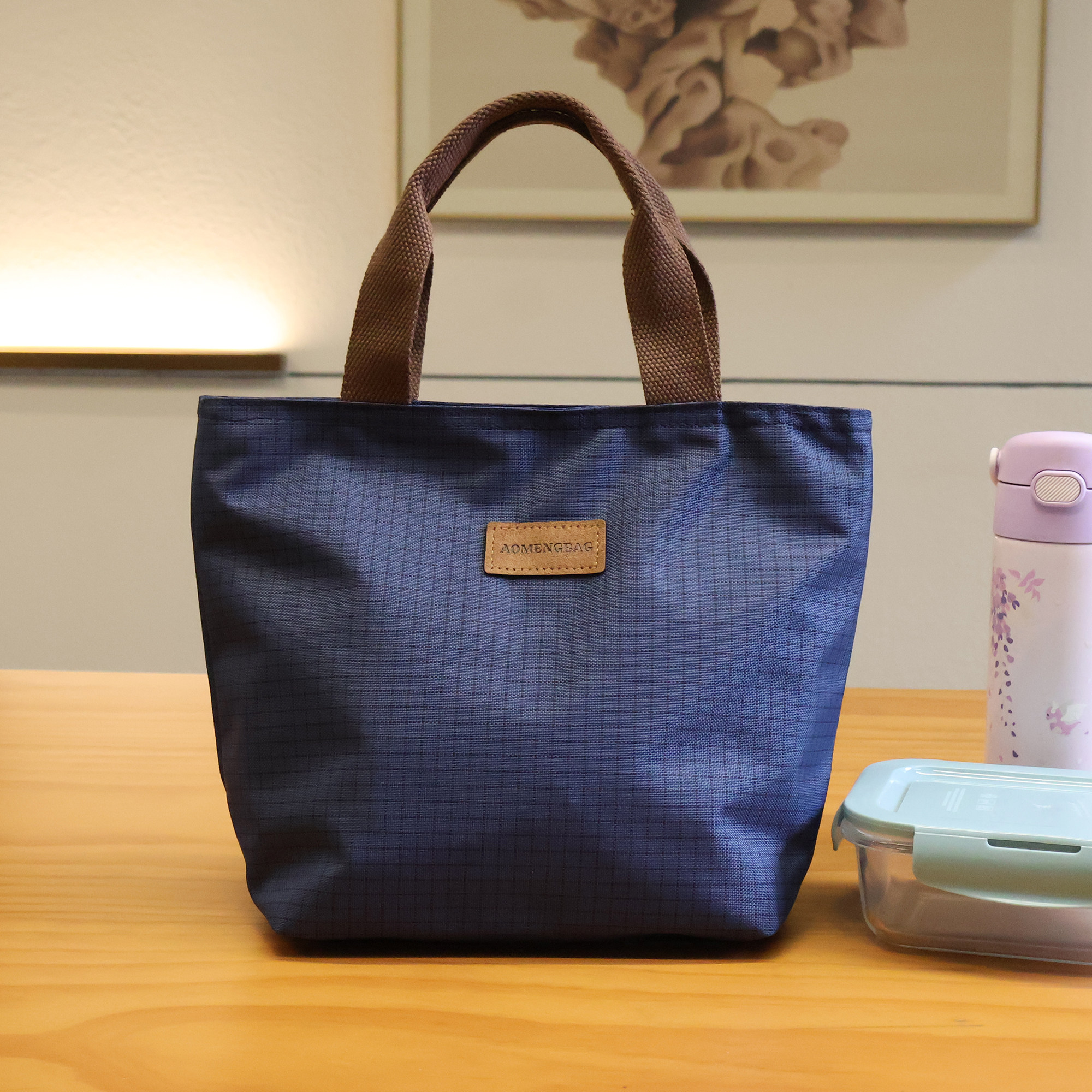 日式素色手提包简约时尚上班族通勤妈咪包午餐带午餐便当包饭盒袋,收纳整理,饭盒袋,淘宝优惠券,粉丝福利购,淘宝优惠卷