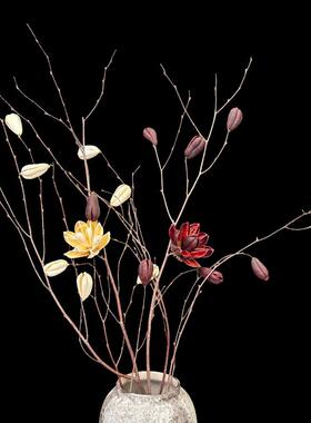 桦树枝干花花束永生花高级感花材