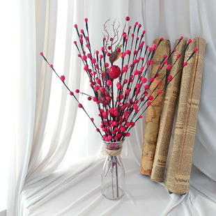 家居装饰仿真花小苞银柳单支银柳枝假花纸花客厅插花配件简约花艺
