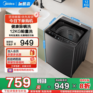 12kg波轮洗衣机全自动家用大容量除螨洗脱一体 以旧换新补贴美
