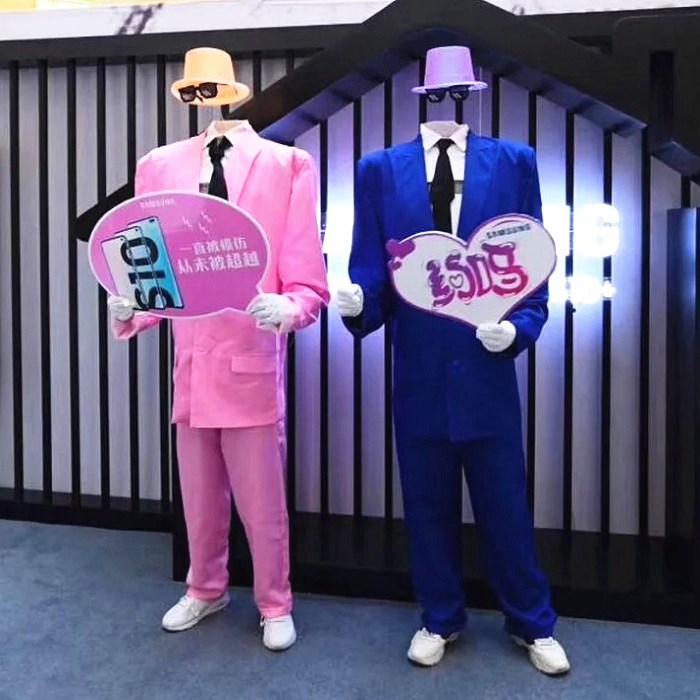 抖音网红同款无头先生服装特工无头人万圣节特色行为艺术演出道具