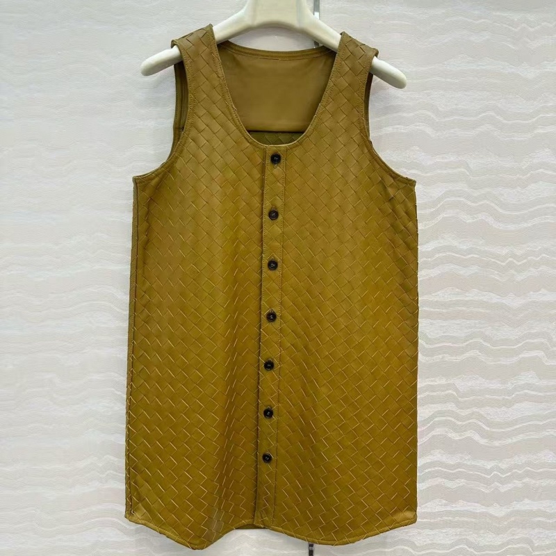 韩版进口小羊皮编织马甲外套女