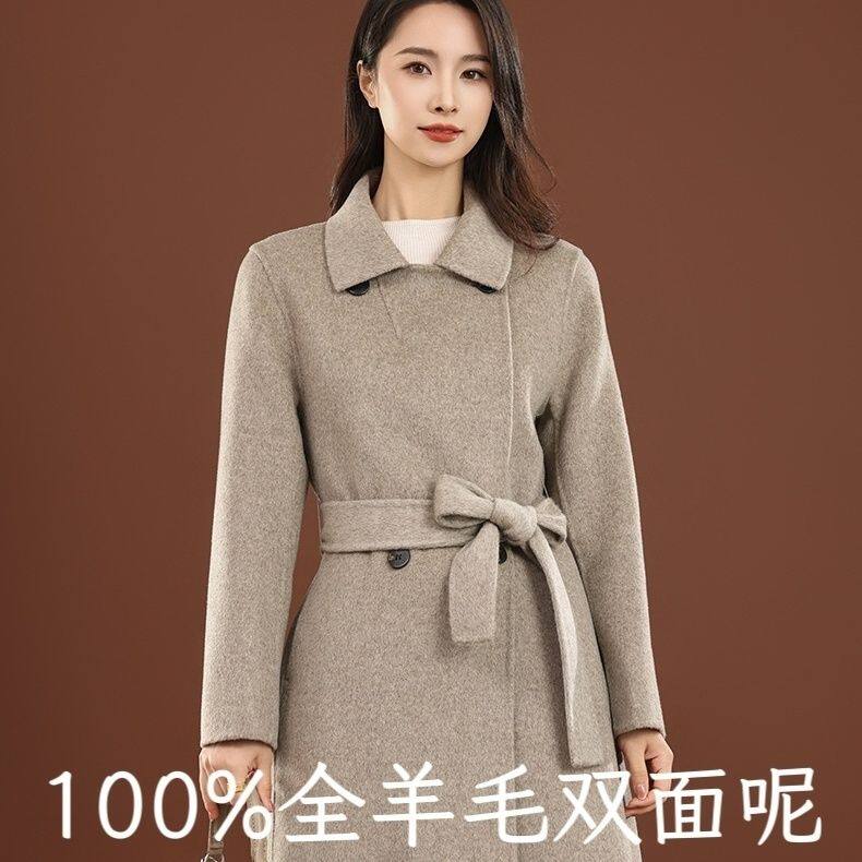 赫拉天后双面呢羊毛大衣女202毛呢外套