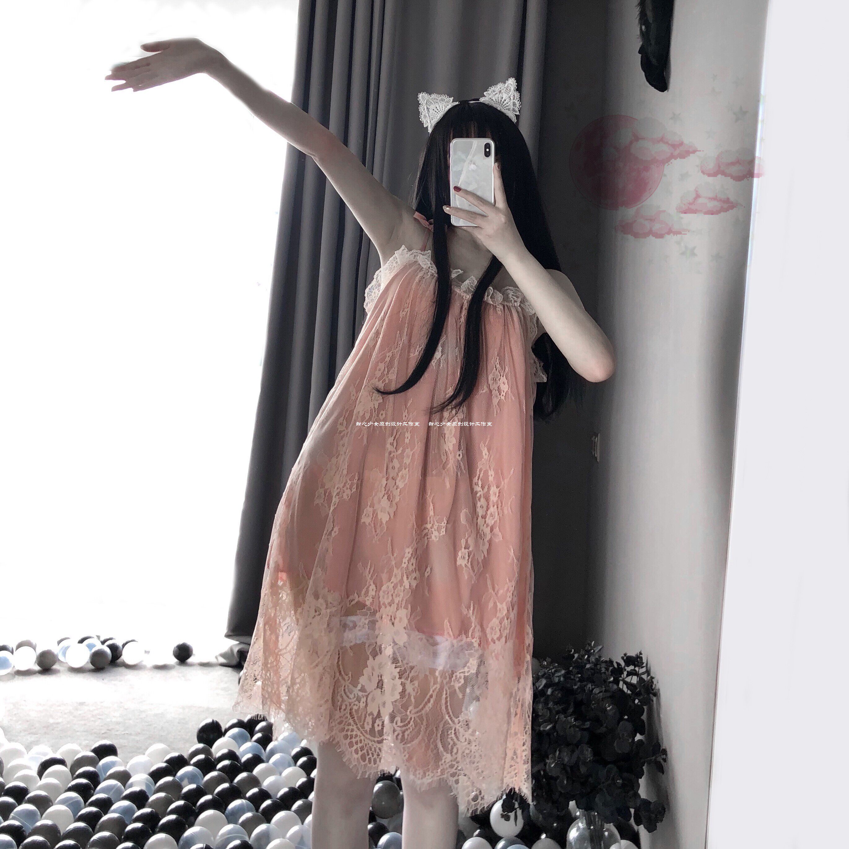 做你的猫少女风日常蕾丝睡衣裙图片