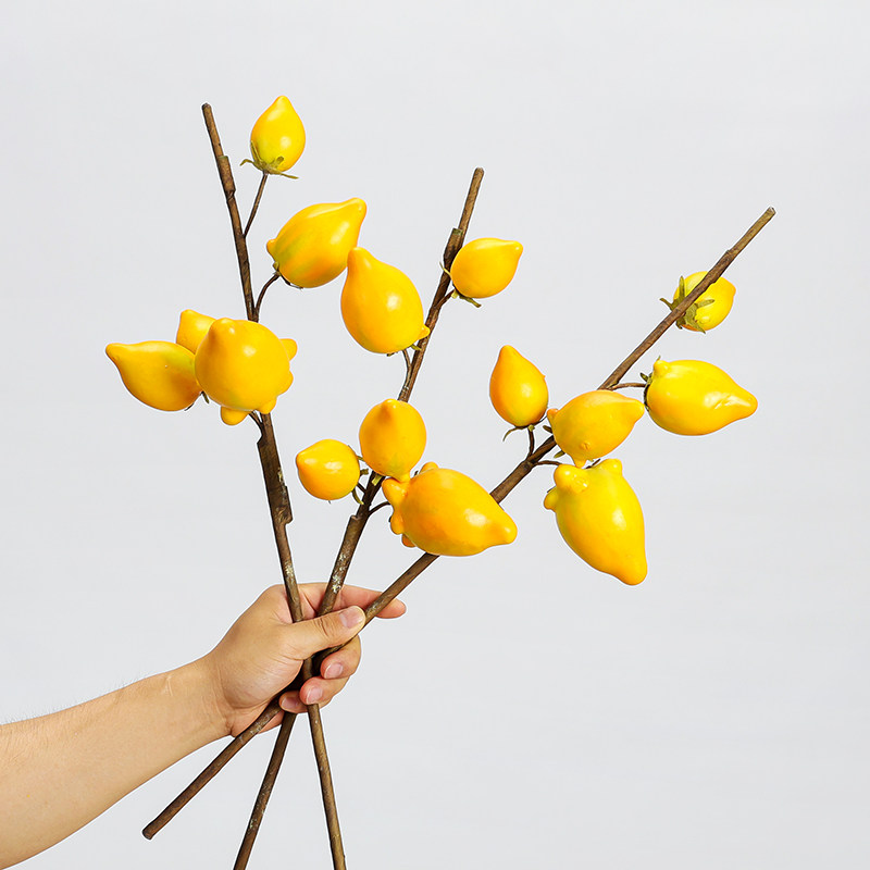 喜庆五代同堂果黄金招财果仿真牛角茄五指茄乳茄乔迁假花装饰摆件