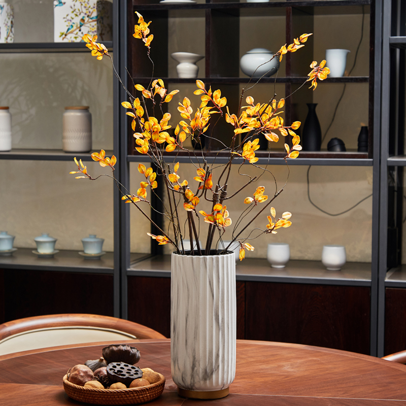 中式插花榕树叶禅意枯枝藤条摆件