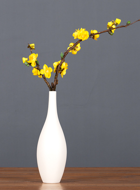 中式插花禅意高仿真黄色腊梅花红桃花梅花干花枝绢花假花桌面装饰