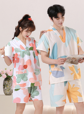 汗蒸服女2024新款纯棉洋气情侣亲子装高档大码男桑拿浴服可爱睡衣