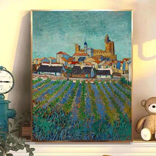 梵高抽象风景diy数字油画丙烯手工油彩涂色画支持喷绘打印成品画