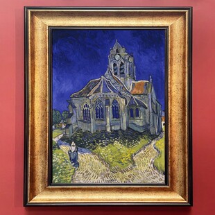 奥维尔的房子梵高数字油画diy油彩画后印象派装饰画喷绘打印成品