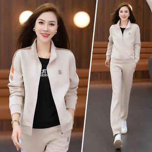 运套动女秋年82081706新款立春领休闲外套装妈妈减龄三件套