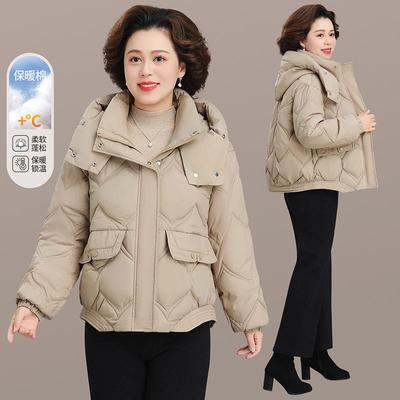 冬天立领休羽绒棉衣女24-76032冬季老新款中闲年妈妈加厚保暖棉袄