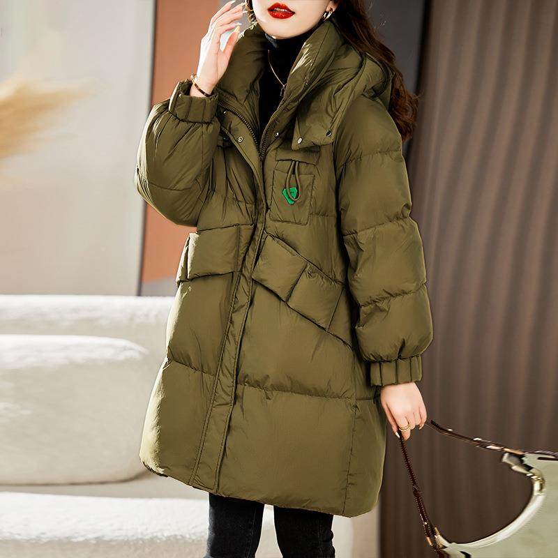 设计感羽绒女中厚长款冬季外新服款小个子时尚ZHANG229洋气加白鸭