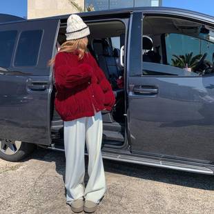 81绒外 面厚包白鸭C196 红色丝绒服羽绒服女冬季 设计感立领短加款