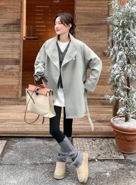 色灰绿系韩中c016-905长款绒羽服外套女冬季新款白鸭绒时尚轻暖风