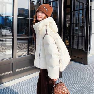 白色短款连帽羽绒女冬季新款韩系超服好小子C25-560个面包服看厚