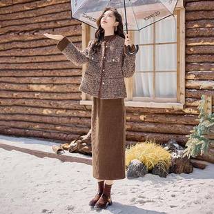 羽绒保小香风两款 冬高级感气女暖ZHAN659短外洋套裙子 件套裙新款