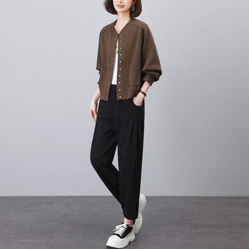 妈休闲动套装妈衣女春秋新款ZLU8517Y中运年时尚洋气减龄卫卫裤两