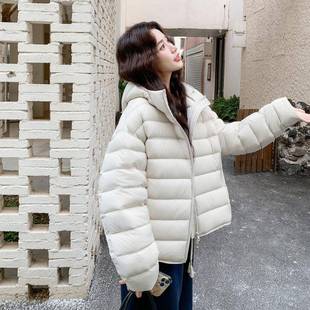 白色泡暖芙排骨羽绒服外女短款帽冬季韩系c182-Y09连轻薄保白鸭绒