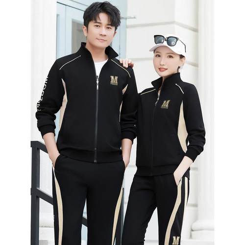 春秋季裤情侣装运长动套装男女闲袖束脚跑步76084747三件休套