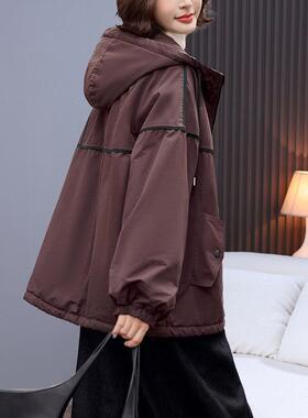 加绒加厚克棉码服女秋中长款冬ZYI1905W大新款派保暖棉衣外套妈妈