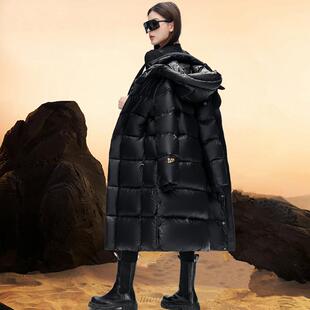 正黑金男鹅绒羽绒东北超厚保暖长款过膝服情142侣女同款品极寒外