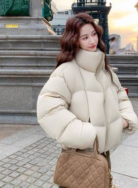 白色泡米芙羽绒服女冬季款新松休闲高宽级感白b207-185鸭绒短款外