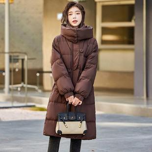 端加厚保暖白鸭高尚绒ZSI916L 时韩版 设计感羽绒服女冬中长款 新款