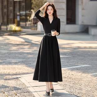 修身 计感法级式 秋季 气高感新款 设显瘦质 复古连衣裙女长ZYI8120Q袖