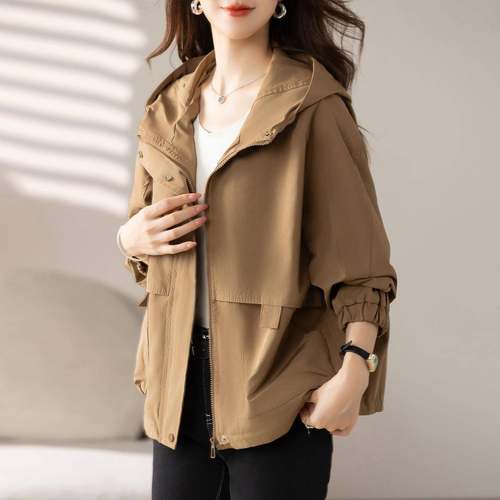 短夹ZMU14款外套女季新款小个子系宽松休闲韩百搭早秋秋连帽克上