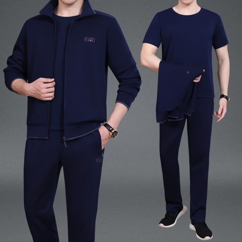 跑步中年套运动装男205年秋季新款春70091923秋季2卫衣套装休三闲