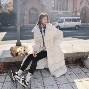 916看膝超白鸭绒保暖大被子 高级感好B182 色长款 过羽绒服女冬白季