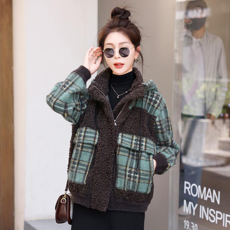 羊羔绒毛外套女秋冬年新款加厚短款呢ZYI9282小香颗粒绒毛一皮大