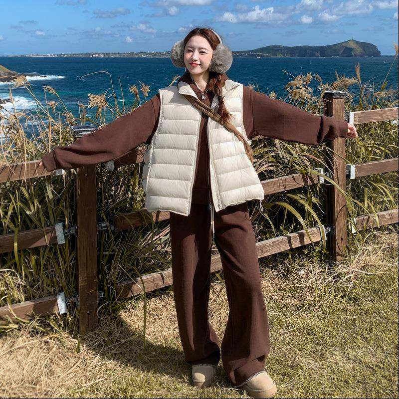 羽看绒马甲女c05-D07外穿冬羽季新款巨好白鸭绒排骨绒服叠穿背心