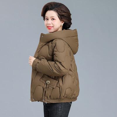 秋冬棉衣外中年妈妈加厚保暖冬袄天棉84624老年气套质款连帽短洋