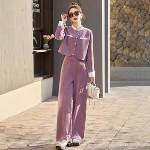 女外套小阔腿裤 ZYI2617Q级式 新款 春高季 两 感休闲小个子法香风套装