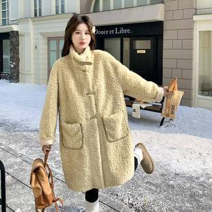 松中仿皮毛外一体毛绒 910系宽款 黄色羊羔毛厚套长女冬新款 韩C159