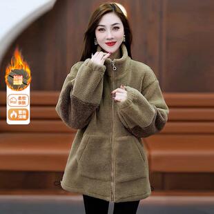 羊毛加外套女秋冬84171726气质高级感韩系绒加厚皮毛一体羊羔棉袄