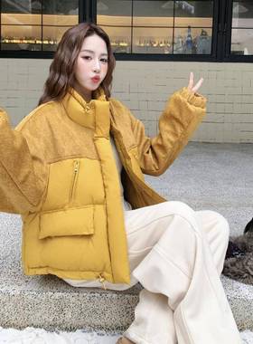 黄色的羽绒服女冬个C117-181季新款巨好看韩版小子短款白鸭外绒加