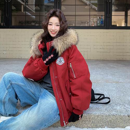 小个子装连韩帽派克绒羽服女冬工季新款ZR2B104加厚短款版时尚羽